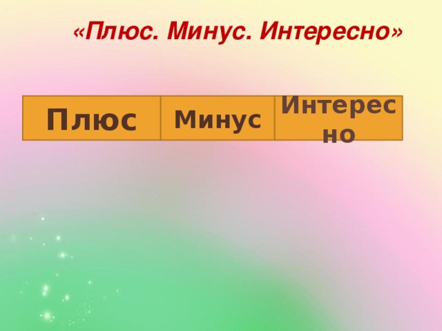 «Плюс. Минус. Интересно» Плюс Минус Интересно