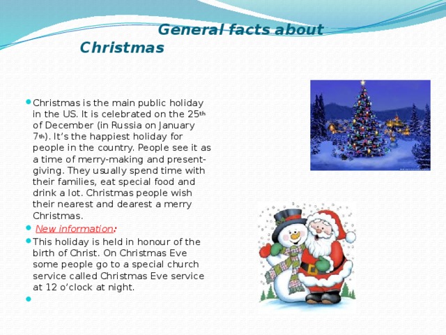 General facts about Christmas