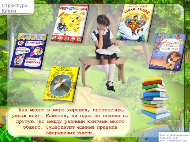 Структура Книги Педагог-Библиотекарь Казакова В.Д МКОУ Знаменская СОШ