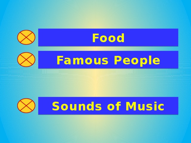 Food Famous People Sounds of Music
