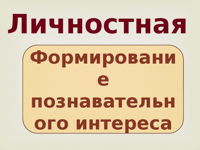 Личностная Формирование познавательного интереса