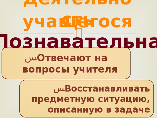 Деятельность учащегося  Познавательная