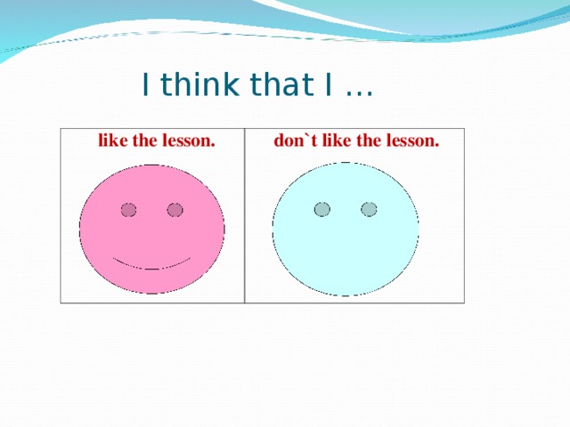 I think that I …    like the lesson.      don`t like the lesson.