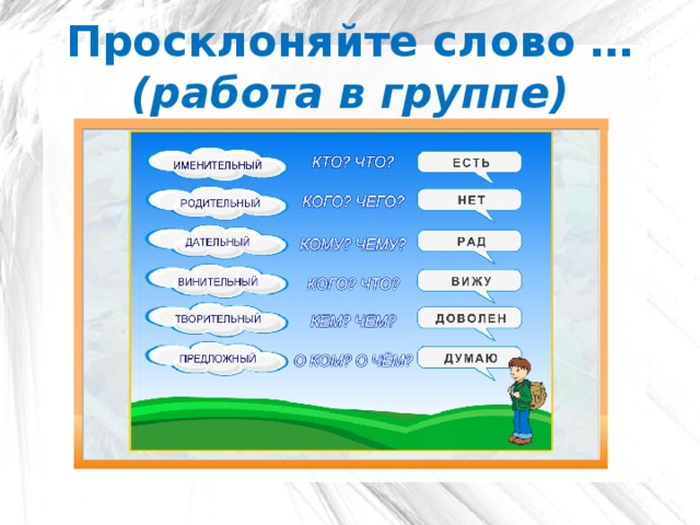 Просклоняйте слово … (работа в группе)