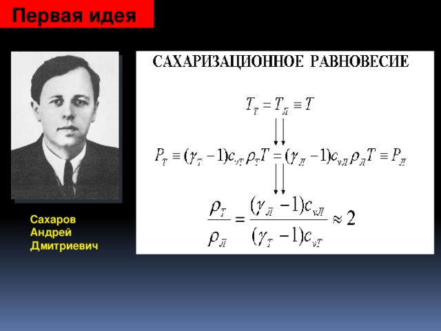 Первая идея Сахаров Андрей Дмитриевич
