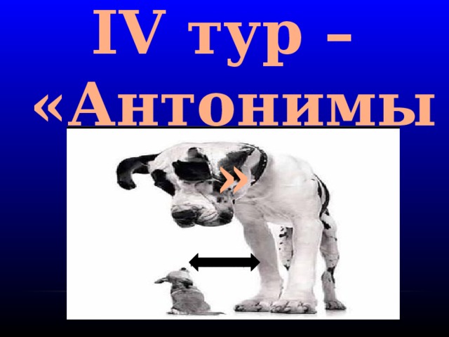 IV тур –  «Антонимы»