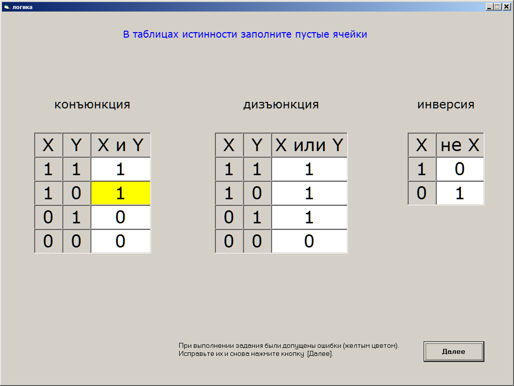 Таблица истинности для 4