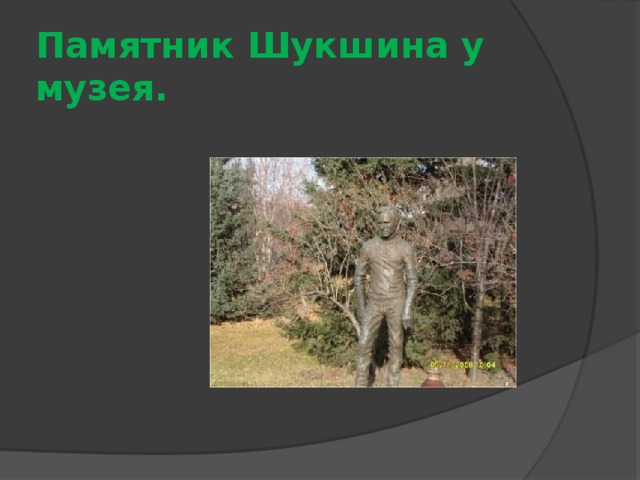 Памятник Шукшина у музея.