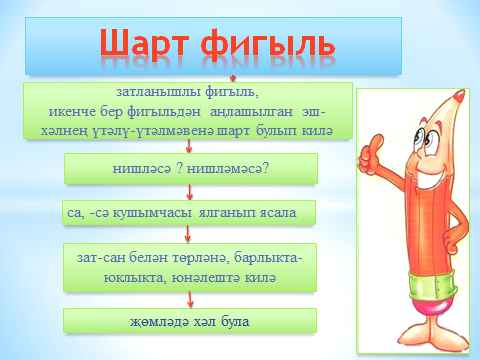 Шарт туралы. Шарт фигыль презентация. Шарт фигыль правило. Причастие на татарском языке. Фигыль 2 класс.