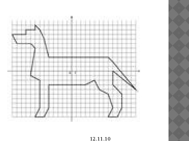 Рисунок на координатной плоскости с координатами собака