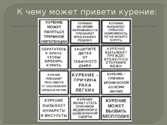 К чему может привети курение: