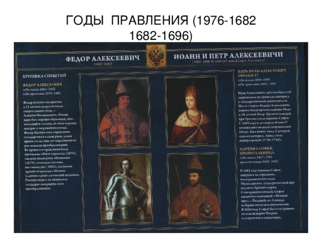 ГОДЫ ПРАВЛЕНИЯ (1976-1682  1682-1696)