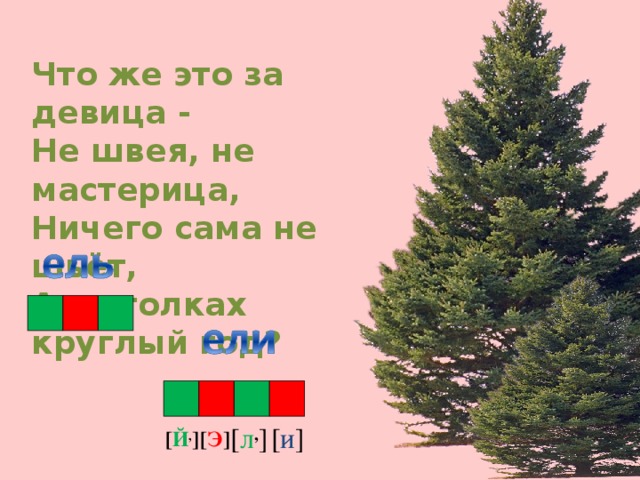 Что же это за девица -  Не швея, не мастерица,  Ничего сама не шьёт,  А в иголках круглый год? [ л , ] [ и ] [ Й , ] [ Э ]