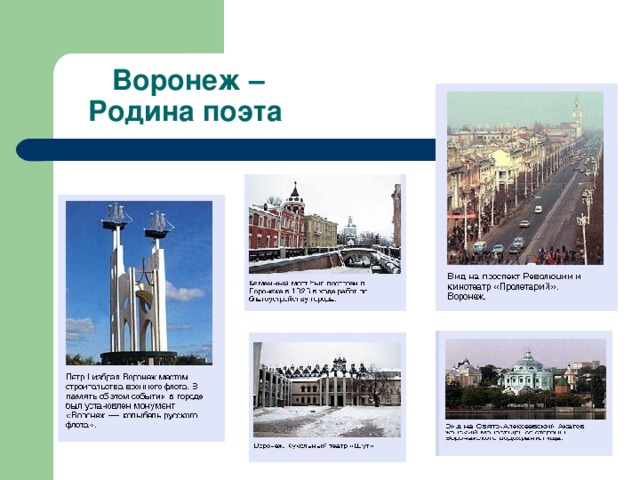 Воронеж –  Родина поэта