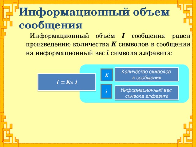 Чему равен информационный объем символа