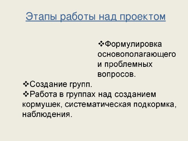 Этапы работы над проектом