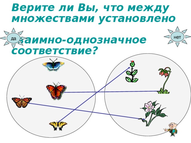 Между многия. Задания на взаимно-однозначное соответствие дошкольники. Взаимно однозначное соответствие множеств пример для дошкольников. Взаимно однозначным соответствием множеств является бабочки. Взаимно-однозначное соответствие между бабочками и цветами ответ.