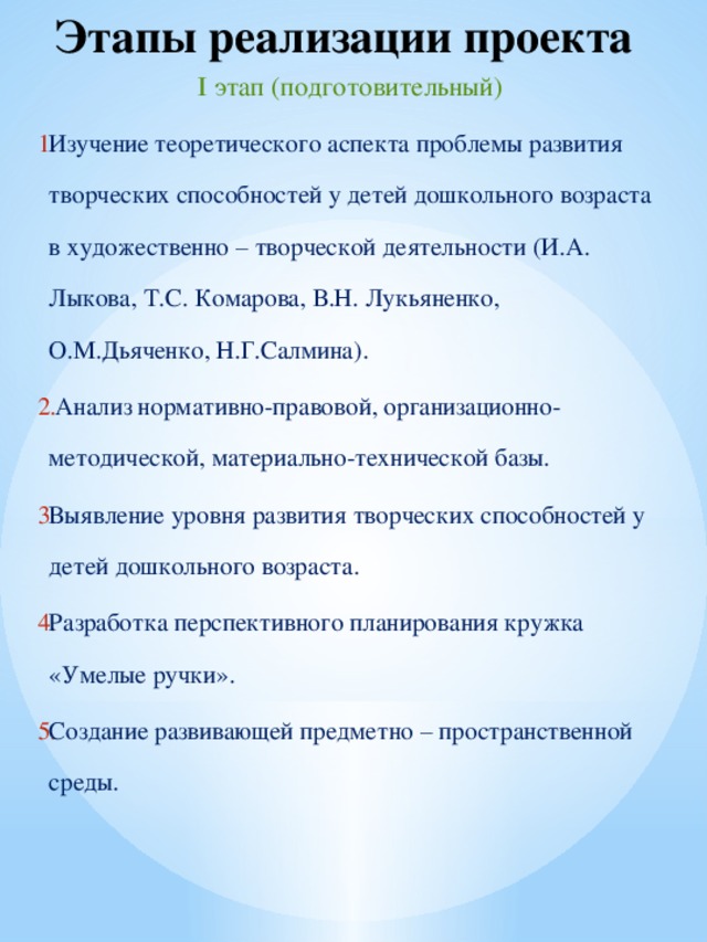 Процесс выработки видов методов и направлений действий на всех этапах реализации проекта