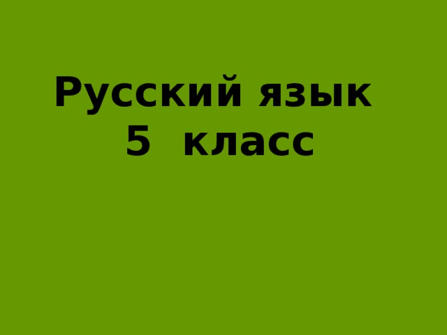 Русский язык  5 класс