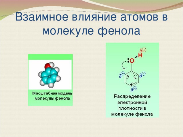 Взаимное влияние атомов в молекуле фенола