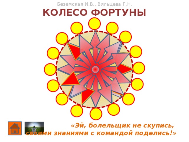 Беземская И.В., Вяльцева Г.Н. Колесо фортуны «Эй, болельщик не скупись, своими знаниями с командой поделись!»