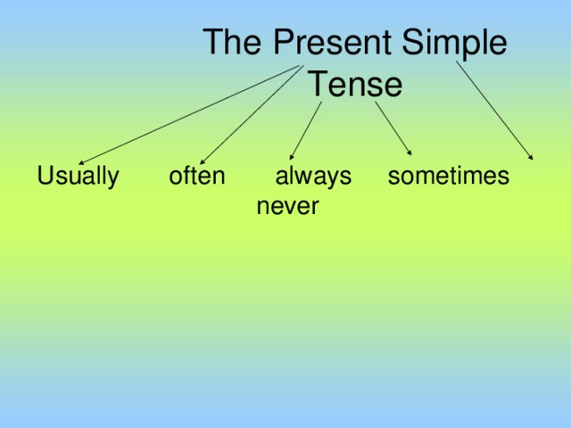 The Present Simple Tense Usually often always sometimes never