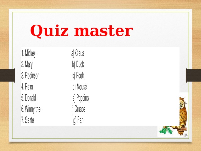 Quiz master