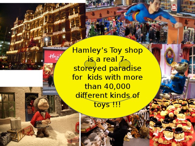 Hamley’s Toy shop is a real 7-storeyed paradise for kids with more than 40,000 different kinds of toys !!!