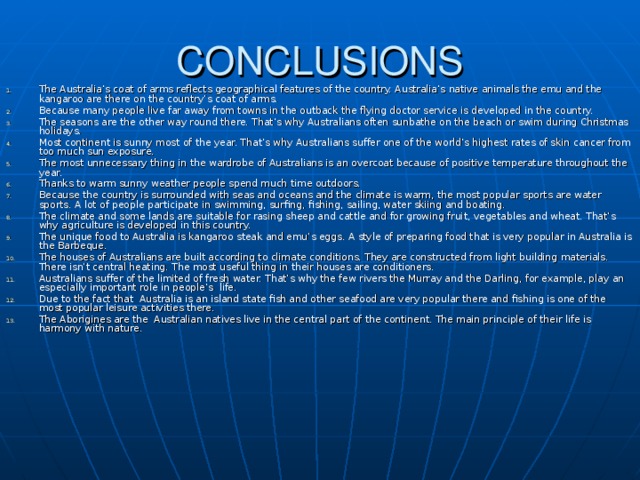 CONCLUSIONS