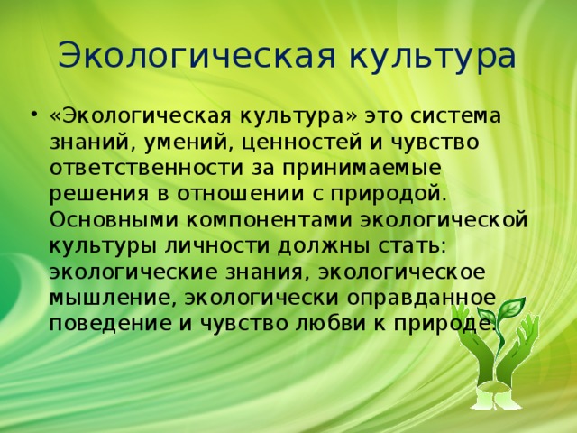 Природная культура. Экологическая культура. Этологическая культура. Экология культуры. Рискологическая культура.