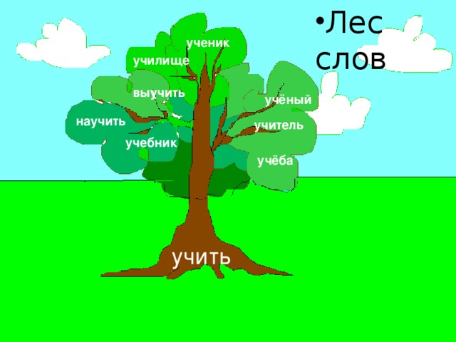 Лес слов   ученик училище .