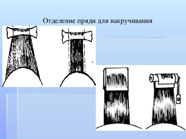 Отделение пряди для накручивания