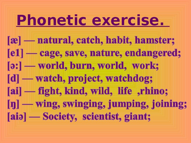 Phonetic exercise.