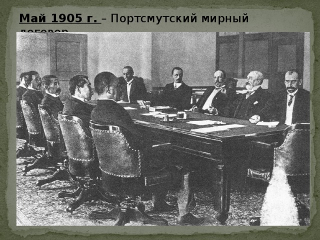 Май 1905 г. – Портсмутский мирный договор