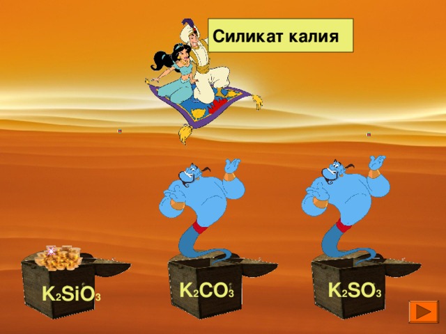 Силикат калия K 2 SO 3 K 2 CO 3 K 2 SiO 3