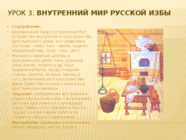 Проект по изо 5 класс русская изба