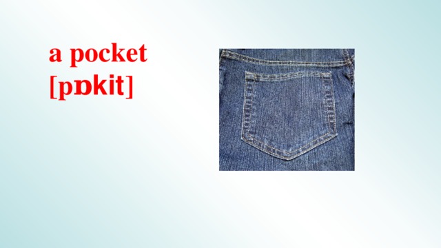 a pocket [p ɒkit ]