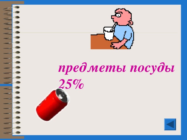 предметы посуды 25%