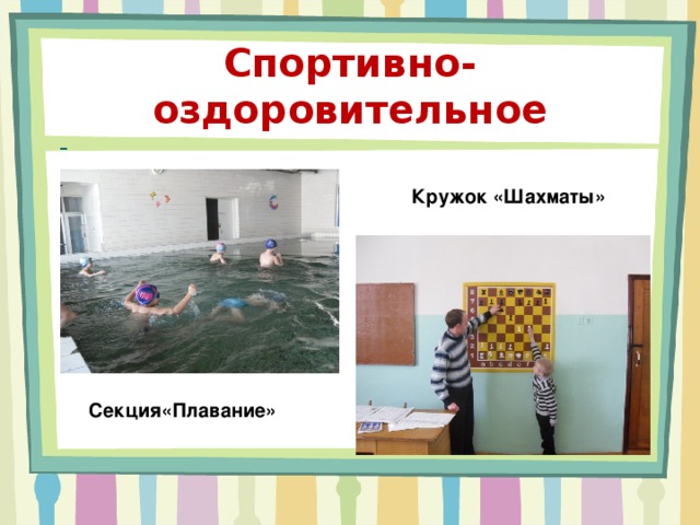 Спортивно-оздоровительное  - Кружок «Шахматы» Секция«Плавание»