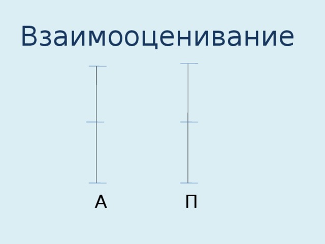 Взаимооценивание         А П