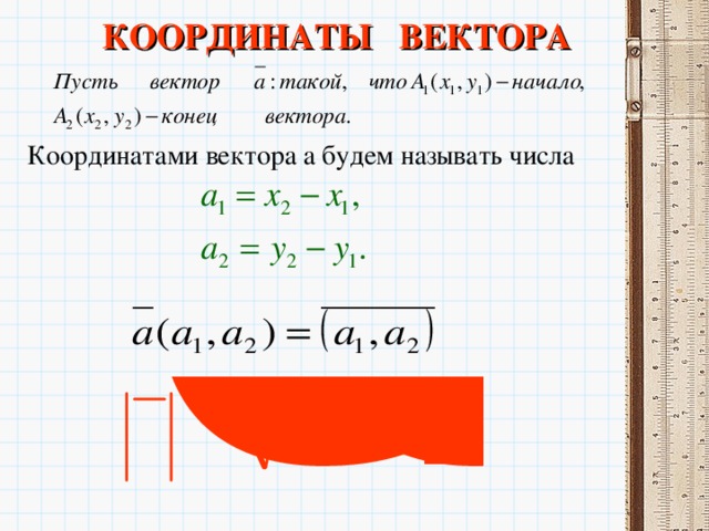 КООРДИНАТЫ ВЕКТОРА Координатами вектора а будем называть числа