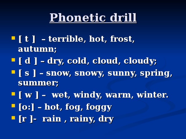 Phonetic drill