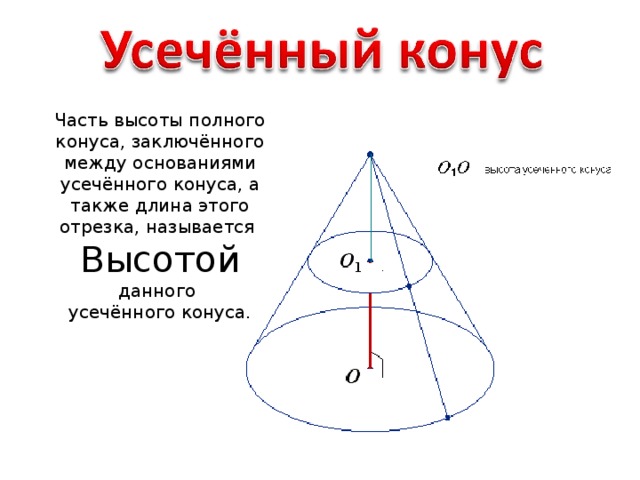 Между основаниями высот. Высота усечённого конуса. Высота усеченного конуса. Усеченный конус высота. Высота в усеченной конусе.