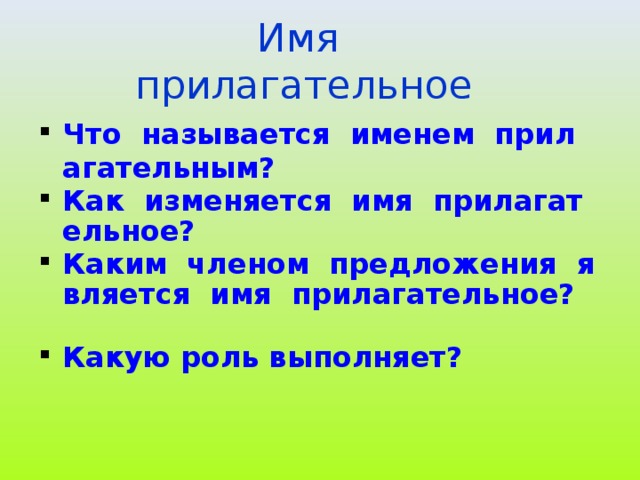 Имя  прилагательное