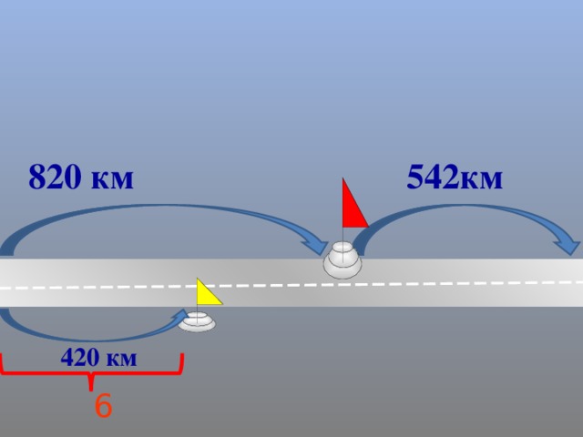 820 км 542км 420 км  6 ч