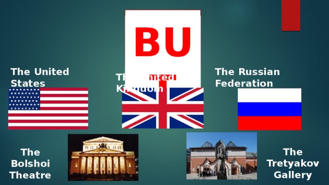 BUT The United States The Russian Federation The United Kingdom The Tretyakov Gallery The Bolshoi Theatre
