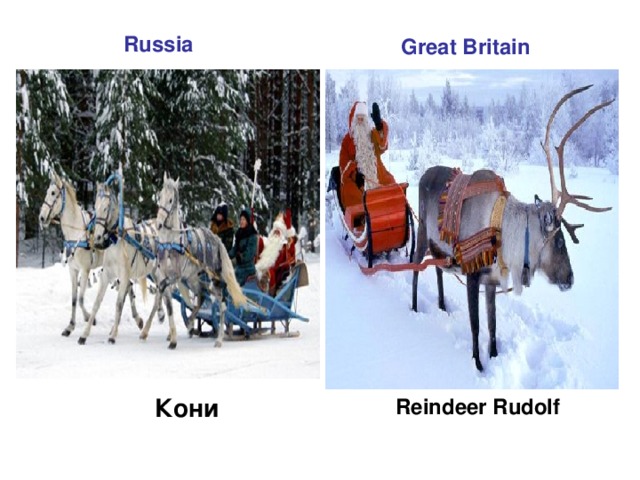 Russia  Great Britain Кони Reindeer Rudolf