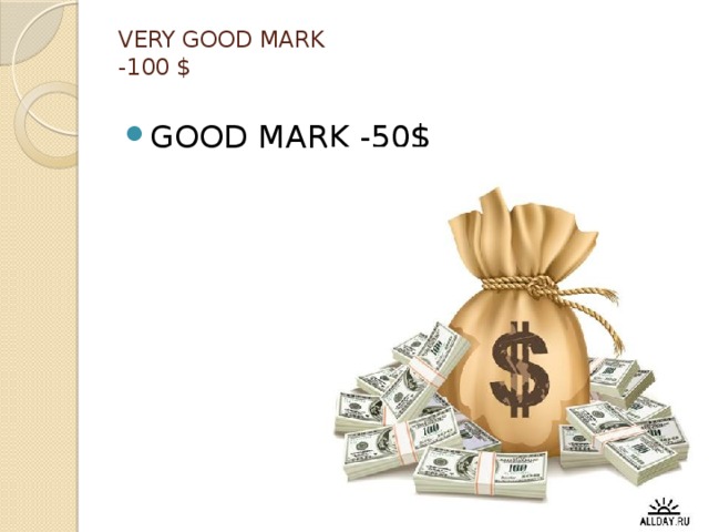 VERY GOOD MARK  -100 $