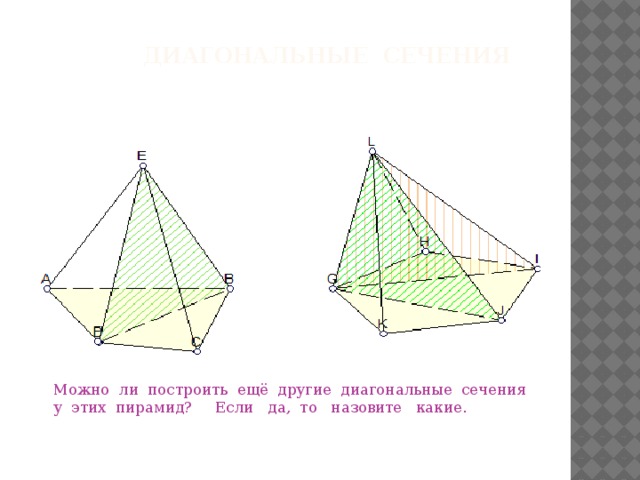 Нарисовать диагональное сечение пирамиды