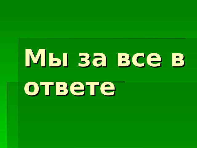 Мы за все в ответе